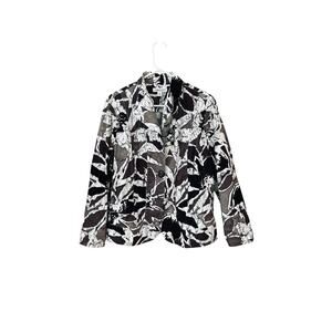 Coldwater Creek Women’s Brown Black White Modern Abstract Print Jacket Size 18W